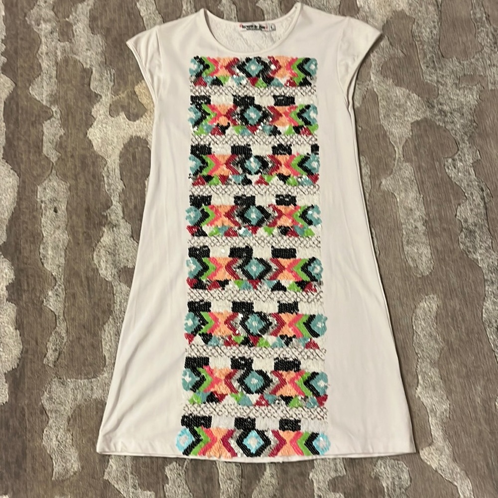 Flowers by Zoe cream dress with sequins